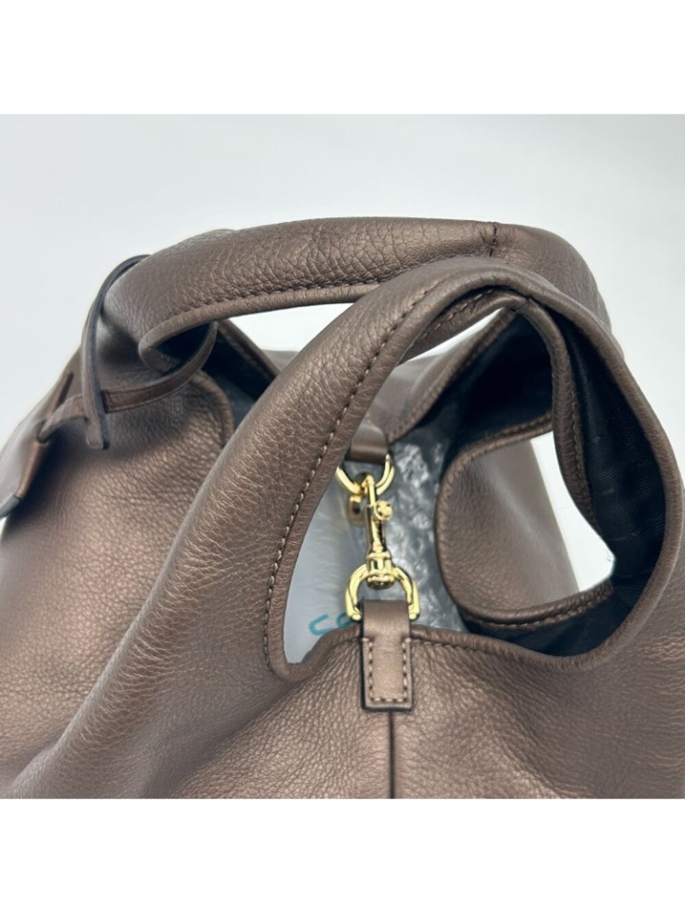 Loewe Karie Tote Bag Canvas Leather Gold - Picture 8 of 16